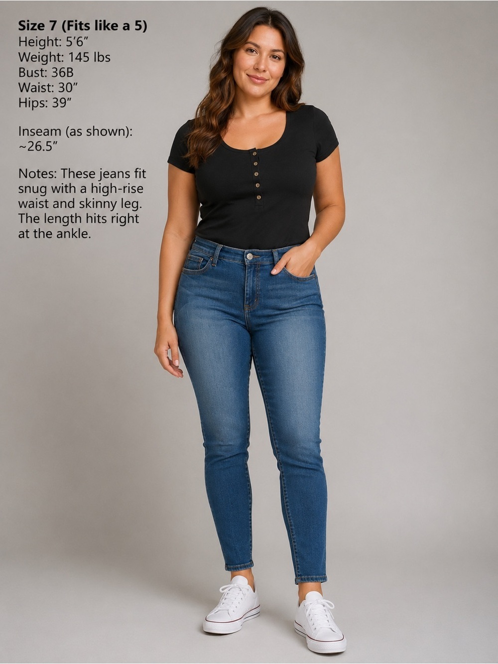 Judy Blue Size 7/28 (fits more like a 5/27) Medium Blue Skinny Jeans